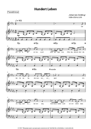 Noten, Akkorde Johannes Oerding - Hundert Leben