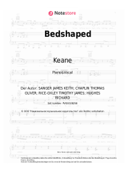Noten, Akkorde Keane - Bedshaped