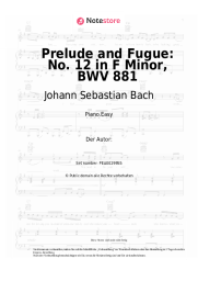 undefined Johann Sebastian Bach - Prelude and Fugue: No. 12 in F Minor, BWV 881
