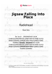 Noten, Akkorde Radiohead - Jigsaw Falling Into Place