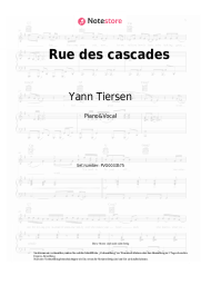 Noten, Akkorde Yann Tiersen - Rue des cascades
