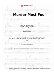 Noten, Akkorde Bob Dylan - Murder Most Foul