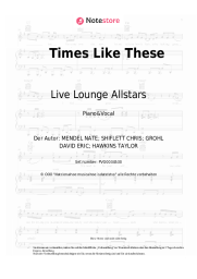 Noten, Akkorde Live Lounge Allstars - Times Like These