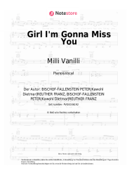 Noten, Akkorde Milli Vanilli - Girl I'm Gonna Miss You