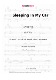 Noten, Akkorde Roxette - Sleeping In My Car