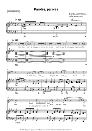 Noten, Akkorde Dalida, Alain Delon - Paroles, paroles