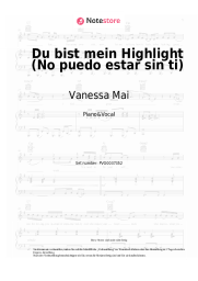 Noten, Akkorde Vanessa Mai, Lerica - Du bist mein Highlight (No puedo estar sin ti)
