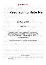 Noten, Akkorde JC Stewart - I Need You to Hate Me