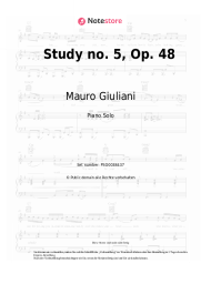 Noten, Akkorde Mauro Giuliani - Study no. 5, Op. 48