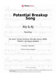 Noten, Akkorde Aly & AJ - Potential Breakup Song