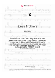 Noten, Akkorde Jonas Brothers, Karol G - X