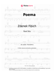 Noten, Akkorde Zdenek Fibich - Poema