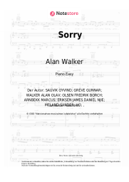 Noten, Akkorde Alan Walker, ISAK - Sorry
