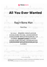 Noten, Akkorde Rag'n'Bone Man - All You Ever Wanted
