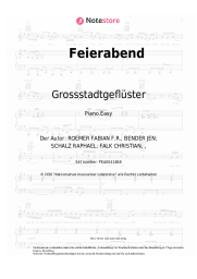 Noten, Akkorde Grossstadtgeflüster - Feierabend