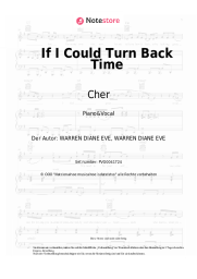 Noten, Akkorde Cher - If I Could Turn Back Time