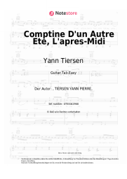 Noten, Akkorde Yann Tiersen - Comptine D'un Autre Ete, L'apres-Midi