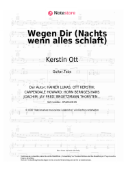 Noten, Akkorde Kerstin Ott - Wegen Dir (Nachts wenn alles schlaft)