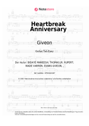 Noten, Akkorde Giveon - Heartbreak Anniversary