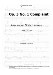 Noten, Akkorde Alexander Gretchaninov - Op. 3 No. 1 Complaint