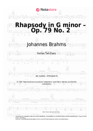 Noten, Akkorde Johannes Brahms - Rhapsody in G minor – Op. 79 No. 2