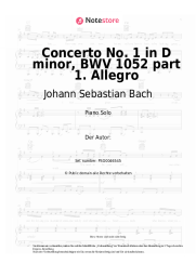 Noten, Akkorde Johann Sebastian Bach - Concerto No. 1 in D minor, BWV 1052 part 1. Allegro