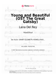 Noten, Akkorde Lana Del Rey - Young and Beautiful (OST The Great Gatsby)