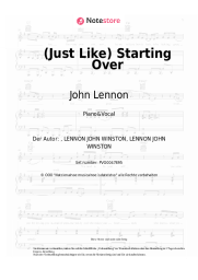 Noten, Akkorde John Lennon - (Just Like) Starting Over