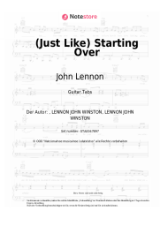 Noten, Akkorde John Lennon - (Just Like) Starting Over