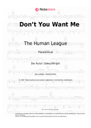 Noten, Akkorde The Human League - Don’t You Want Me