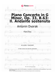 Noten, Akkorde Antonin Dvorak - Piano Concerto in G Minor, Op. 33, B.63: II. Andante sostenuto