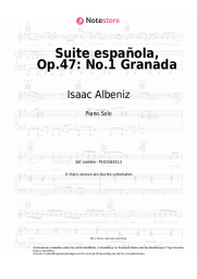 Noten, Akkorde Isaac Albeniz - Suite española, Op.47: No.1 Granada