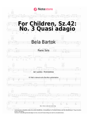 Noten, Akkorde Bela Bartok - For Children, Sz.42: No. 3 Quasi adagio