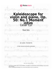 undefined Cesar Cui - Kaleidoscope for violin and piano, Op. 50: No.1 Moment intim