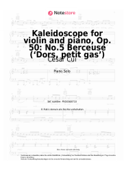 Noten, Akkorde Cesar Cui - Kaleidoscope for violin and piano, Op. 50: No.5 Berceuse (‘Dors, petit gas’)