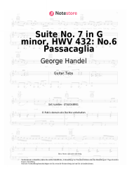 Noten, Akkorde George Handel - Suite No. 7 in G minor, HWV 432: No.6 Passacaglia