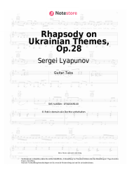 Noten, Akkorde Sergei Lyapunov - Rhapsody on Ukrainian Themes, Op.28
