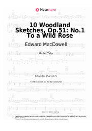 Noten, Akkorde Edward MacDowell - 10 Woodland Sketches, Op.51: No.1 To a Wild Rose