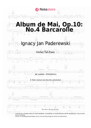 Noten, Akkorde Ignacy Jan Paderewski - Album de Mai, Op.10: No.4 Barcarolle