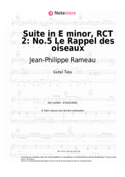 Noten, Akkorde Jean-Philippe Rameau - Suite in E minor, RCT 2: No.5 Le Rappel des oiseaux