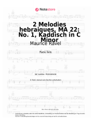 Noten, Akkorde Maurice Ravel - Deux Melodies hebraiques, MA 22: No. 1, Kaddisch in C Minor