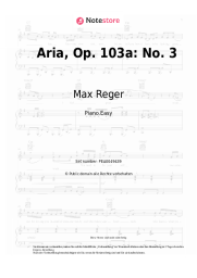 Noten, Akkorde Max Reger - Aria, Op. 103a: No. 3