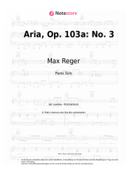 Noten, Akkorde Max Reger - Aria, Op. 103a: No. 3