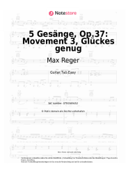Noten, Akkorde Max Reger - 5 Gesänge, Op.37: Movement 3, Glückes genug