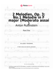 Noten, Akkorde Anton Rubinstein - 2 Melodies, Op. 3: No.1 Melodie in F major (Moderato assai )