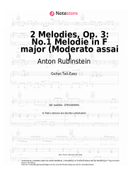 Noten, Akkorde Anton Rubinstein - 2 Melodies, Op. 3: No.1 Melodie in F major (Moderato assai )