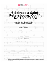Noten, Akkorde Anton Rubinstein - 6 Soirees a Saint-Petersbourg, Op.44: No.1 Romance