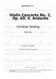 Noten, Akkorde Christian Sinding - Violin Concerto No. 2, Op. 60: II. Andante