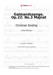 Noten, Akkorde Christian Sinding - Galmandssange, Op.22: No.3 Majnat