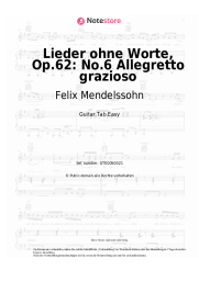 Noten, Akkorde Felix Mendelssohn - Lieder ohne Worte, Op.62: No.6 Allegretto grazioso